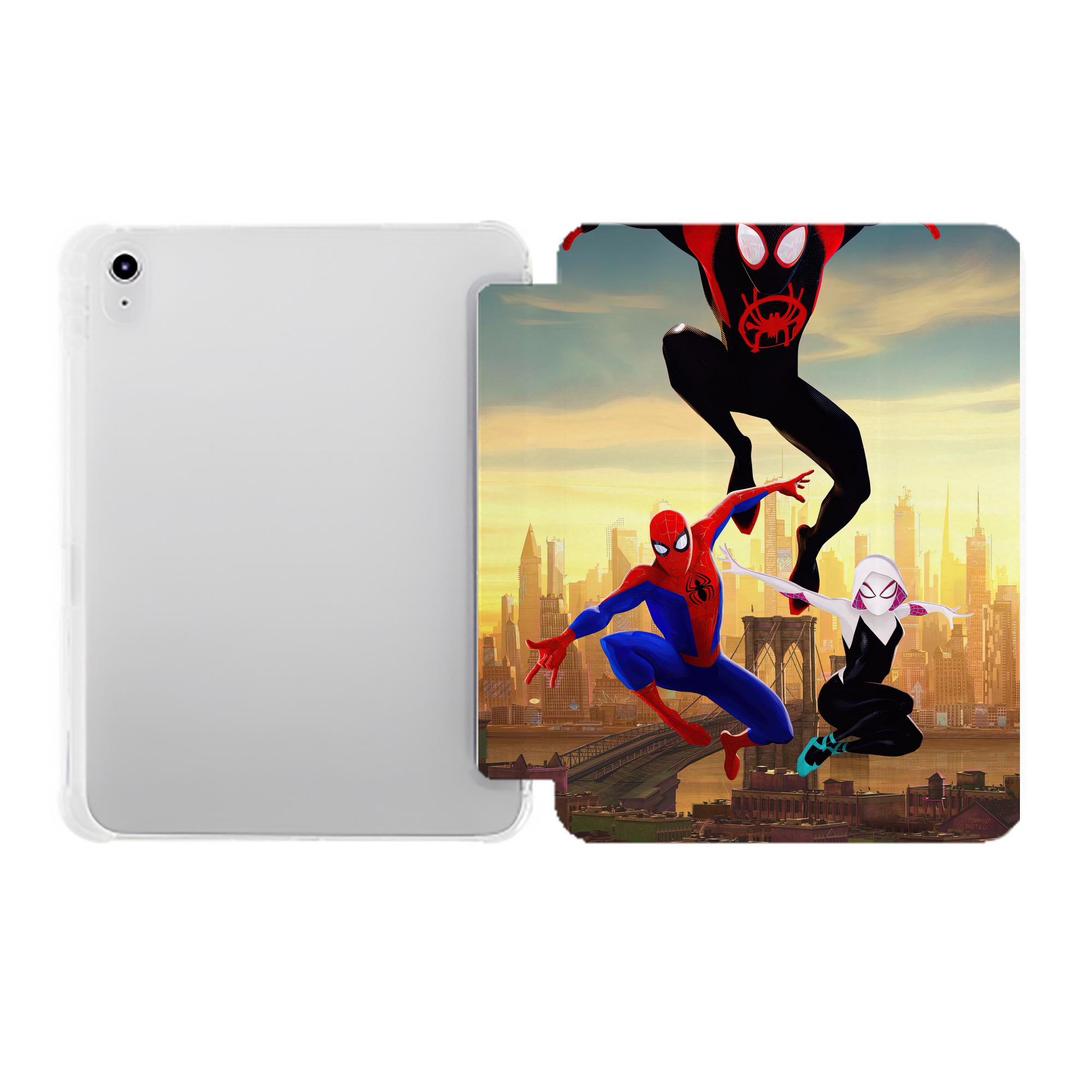 （画像用） Spider Man スパイダーマン IPad ケース ペン収納付き 三つ折りスタンド PUレザー×シリコン 対応機種9.5/10.5/10.9インチ